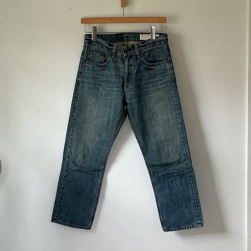 rag & bone Women's Blue Straight Leg Jeans